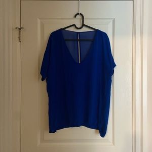 Gorgeous blue silk top babaton good condition